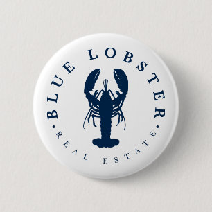 Badge Rond 5 Cm Bouton Immobilier Homard Bleu