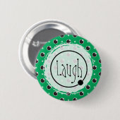 Badge Rond 5 Cm Bouton impertinent de rire de pois - vert (Devant & derrière)