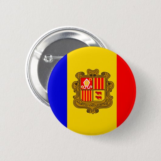 Badge Rond 5 Cm bouton indicateur andorra (Devant & derrière)