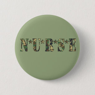 Badge Rond 5 Cm Bouton Infirmière Camo