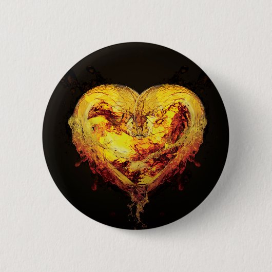 Badge Rond 5 Cm Bouton/insigne d'illustration de coeur (Devant)