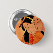 Badge Rond 5 Cm Bouton/insigne japonais de couples (Devant & derrière)