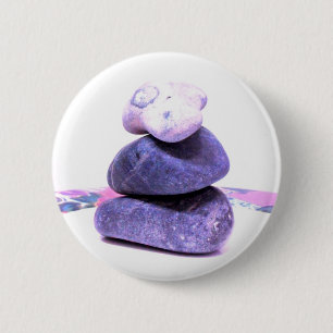 Badge Rond 5 Cm ۞»Bouton Inspirant de Pierres Zen«۞