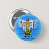 Badge Rond 5 Cm Bouton Inspiration Angel Gardien (Devant & derrière)