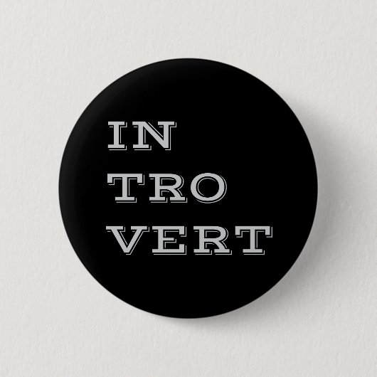 Badge Rond 5 Cm Bouton Introvert gris (Devant)