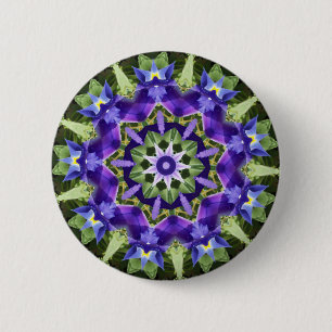 Badge Rond 5 Cm Bouton Iris Mandala