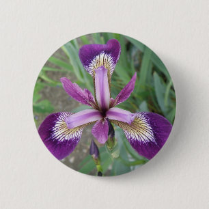 Badge Rond 5 Cm Bouton Iris violet