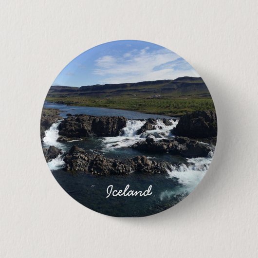 Badge Rond 5 Cm Bouton Islande (Devant)