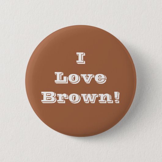Badge Rond 5 Cm Bouton J'aime Brown (Devant)