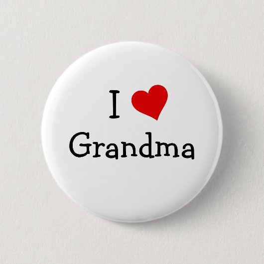Badge Rond 5 Cm Bouton J'aime grand-mère (Devant)
