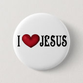 Badge Rond 5 Cm Bouton J'aime Jésus (Devant)