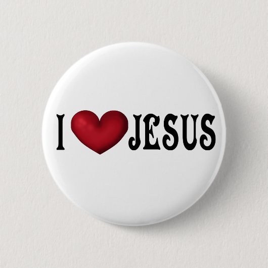 Badge Rond 5 Cm Bouton J'aime Jésus (Devant)