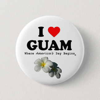Badge Rond 5 Cm Bouton "J'AIME la GUAM "