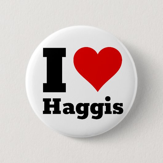 Badge Rond 5 Cm Bouton J'aime le haggis (Devant)