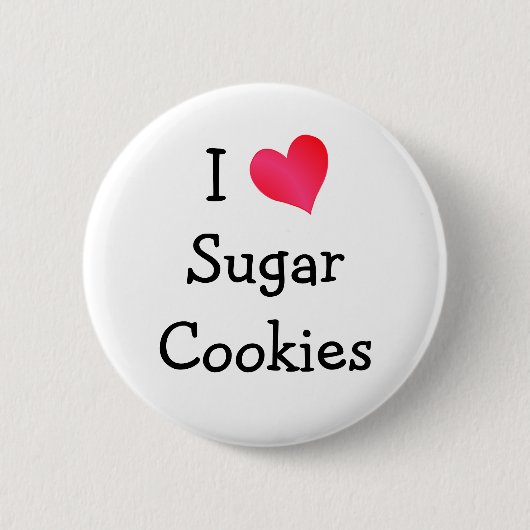 Badge Rond 5 Cm Bouton J'aime les cookies de sucre (Devant)