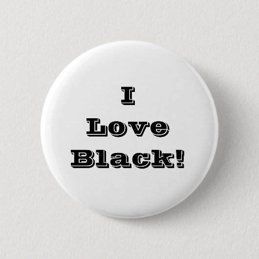 Badge Rond 5 Cm Bouton J'aime Noir (Devant)