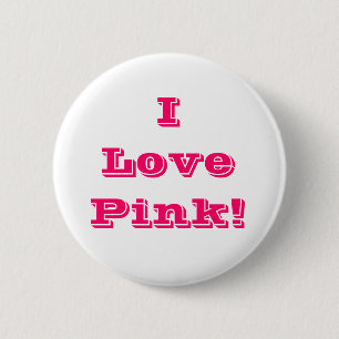 Badge Rond 5 Cm Bouton J'aime rose