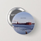 Badge Rond 5 Cm Bouton James R. Barker (Devant & derrière)