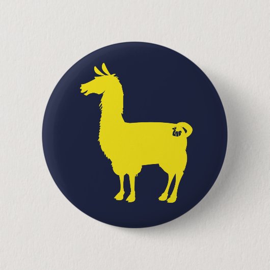 Badge Rond 5 Cm Bouton jaune de lama (Devant)