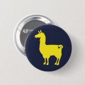 Badge Rond 5 Cm Bouton jaune de lama (Devant & derrière)
