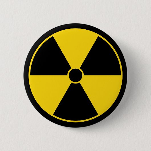 Badge Rond 5 Cm Bouton jaune de symbole de rayonnement (Devant)