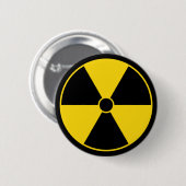 Badge Rond 5 Cm Bouton jaune de symbole de rayonnement (Devant & derrière)