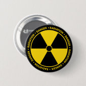 Badge Rond 5 Cm Bouton jaune de symbole de rayonnement (Devant & derrière)
