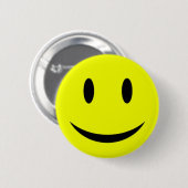 Badge Rond 5 Cm Bouton jaune de visage (Devant & derrière)