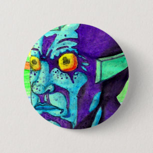 Badge Rond 5 Cm Bouton jaune de yeux