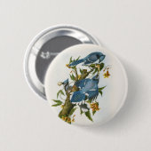 Badge Rond 5 Cm Bouton Jay bleu (Devant & derrière)