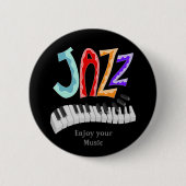 Badge Rond 5 Cm Bouton Jazz Lettering à deux tons (Devant)
