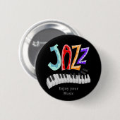 Badge Rond 5 Cm Bouton Jazz Lettering à deux tons (Devant & derrière)