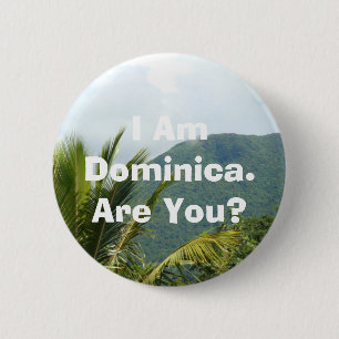 Badge Rond 5 Cm Bouton - 'je suis Dominica