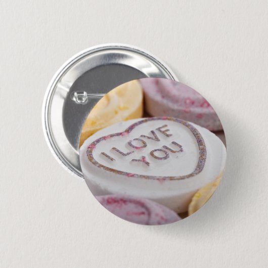 Badge Rond 5 Cm Bouton "Je t'aime" (Devant & derrière)