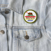 Badge Rond 5 Cm Bouton Jerry BROWN 2010 (En situation)