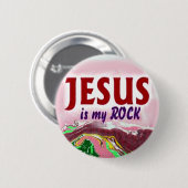 Badge Rond 5 Cm Bouton-Jésus est ma roche (Devant & derrière)