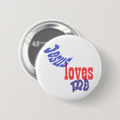 Badge Rond 5 Cm Bouton Jésus m'aime (Devant & derrière)