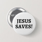 Badge Rond 5 Cm Bouton Jesus Saves (Devant & derrière)