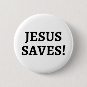 Badge Rond 5 Cm Bouton Jesus Saves