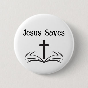 Badge Rond 5 Cm Bouton Jesus Saves