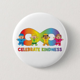 Badge Rond 5 Cm Bouton JollyKins Autism Infinity