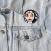 Badge Rond 5 Cm Bouton Jour des morts "Mi Catrina" (En situation)