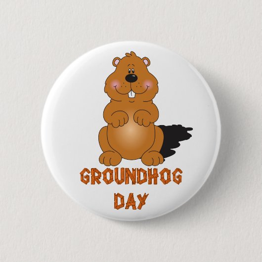 BADGE ROND 5 CM BOUTON JOUR DU GROUNDHOG (Devant)