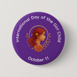 Badge Rond 5 Cm Bouton - Journée internationale de la fille