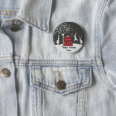 Badge Rond 5 Cm Bouton Jours fériés de Bunny d'hiver (En situation)