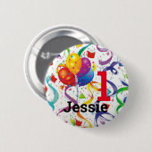 Badge Rond 5 Cm Bouton Joyeux anniversaire ajouter l'âge de votre (Devant & derrière)