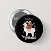 Badge Rond 5 Cm Bouton Joyeux fentes de Pâques et lama (Devant & derrière)