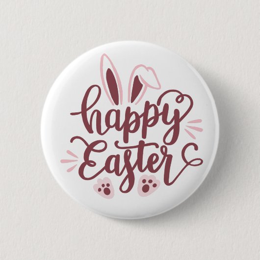 Badge Rond 5 Cm Bouton Joyeux Lapin de Pâques - Vacances de printe (Devant)