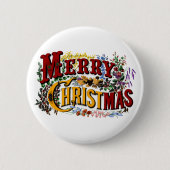 Badge Rond 5 Cm Bouton Joyeux Noël (Devant)
