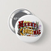 Badge Rond 5 Cm Bouton Joyeux Noël (Devant & derrière)